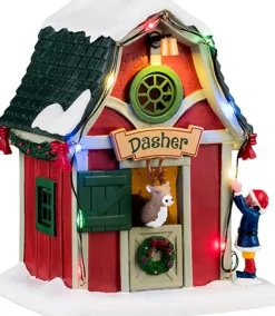 Lemax Santa's Wonderland kersthuisje dashers den (dashers stal) 8,8 x 10,2 x 12,8 cm