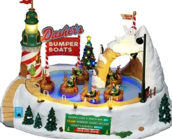 Lemax Santa's Wonderland kerstdorp dasher's bumper boats (botsbootjes) 31,8 x 28,4 x 42,4 cm