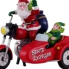 Lemax Santa's Wonderland kerstdorpminiatuur Santa Express (kerstman op motor) 8,8 x 5,1 x 6 cm