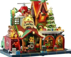 Lemax Sights & Sounds kersthuisje kringle's courier (speelgoed bezorgdienst) 30,2 x 19,6 x 34,4 cm