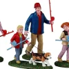 Lemax Vail Village kerstdorpminiatuur family fishing day (vissen met familie) 5,7 x 10,8 x 7,7 cm 4-delig