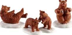 Lemax Vail Village kerstdorpminiatuur Bear family snow day (beren familie) 11,3 x 4 x 3,9 cm 4-delig