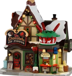 Lemax Vail Village kersthuisje the chocolate dip fondue (chocolade fondue) 11,3 x 16,6 x 17,8 cm