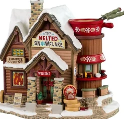 Lemax Vail Village kersthuisje melted snowflake (fondue restaurant) 12,3 x 18,6 x 17,7 cm
