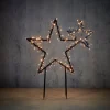 Luca Lighting kerstfiguur voor buiten sterren Garden d'light zwart met 220 LED lampjes warm wit 70 x 3 x 82 cm