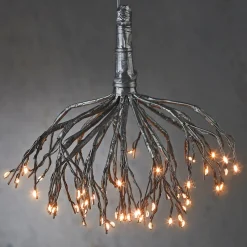 Luca Lighting kersthanger Dandelion zwart met warm wit verlichting D 70 H 48 cm