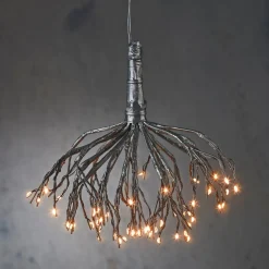 Luca Lighting kersthanger Dandelion zwart met warm wit verlichting D 45 H 32 cm