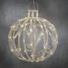 Luca Lighting kersthanger Tundra kerstbal zilver met verlichting D 30 H 32 cm