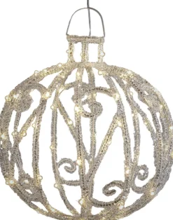 Luca Lighting kersthanger Tundra kerstbal zilver met verlichting D 30 H 32 cm