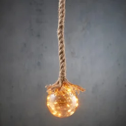 Luca Lighting kerstlamp semitransparant bruin met verlichting D 10 H 90 cm