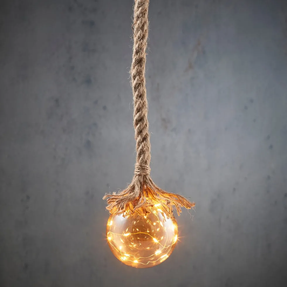 Luca Lighting kerstlamp semitransparant bruin met verlichting D 10 H 90 cm