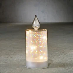 Luca Lighting LED kaars in glas transparant D 8 H 18 cm
