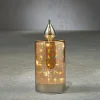 Luca Lighting LED kaars in glas zwart D 8 H 18 cm