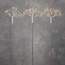Luca Lighting tuinsteker Dandelion 70 cm met 180 lampjes warm wit 3 stuks