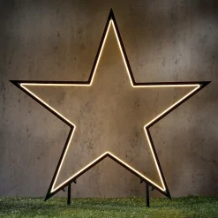 Luca Lighting tuinsteker Garden d'Light ster met verlichting warm wit 60 x 60 x 73 cm