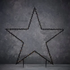 Luca Lighting tuinsteker kerstster 90 x 1 x 102 cm met 225 LED lampjes warm wit