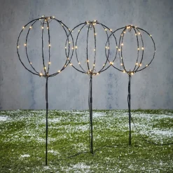 Luca Lighting tuinsteker Lux met verlichting D 20 H 60 cm 3 stuks