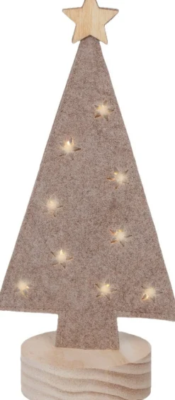 Lumineo decoratieboom Felton bruin met verlichting 9 x 12,5 x 28 cm