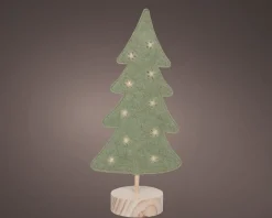 Lumineo decoratieboom Felton groen met verlichting 9 x 15,5 x 35 cm