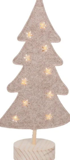 Lumineo decoratieboom Felton bruin met verlichting 9 x 15,5 x 35 cm