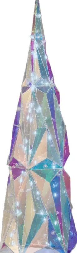 Lumineo decoratieboom wit met verlichting 17 x 17 x 41 cm