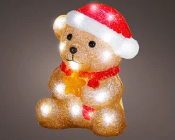 Lumineo kerstfiguur beer met verlichting 13,6 x 16,5 x 21 cm