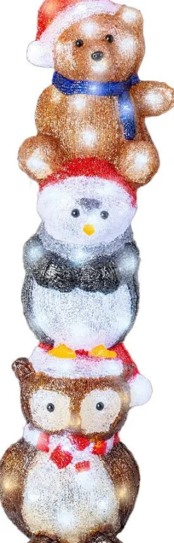 Lumineo kerstfiguur dieren met verlichting 19,5 x 19 x 63 cm