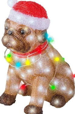 Lumineo kerstfiguur hond met verlichting 34 x 24 x 42 cm