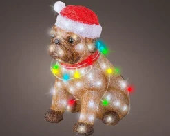 Lumineo kerstfiguur hond met verlichting 34 x 24 x 42 cm