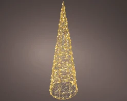 Lumineo kerstfiguur kegel met verlichting D 16 H 60 cm