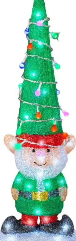 Lumineo kerstfiguur kerstelf met verlichting 19 x 12,5 x 60 cm