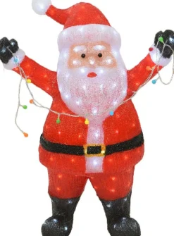 Lumineo kerstfiguur kerstman slinger met verlichting 34 x 61 x 88 cm