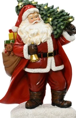 Lumineo kerstfiguur kerstman cadeauzak met verlichting 25 x 12 x 38,5 cm