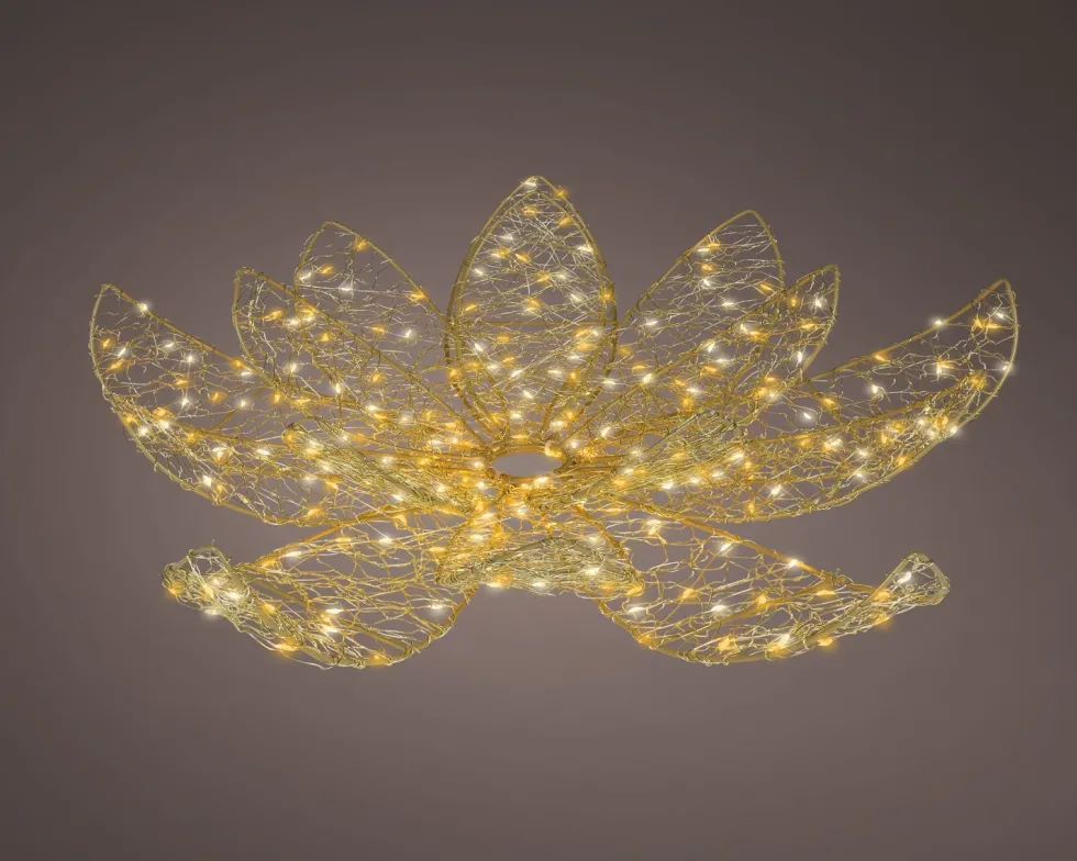 Lumineo kerstfiguur lotus bloem met verlichting D 58 H 16 cm