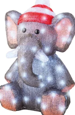 Lumineo kerstfiguur olifant met verlichting 33 x 32,5 x 46 cm