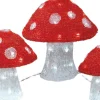 Lumineo kerstfiguur paddenstoel rood / wit met verlichting 52 x 52 x 32,5 cm 3 stuks