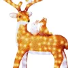 Lumineo kerstfiguur rendier bruin / wit met verlichting 83 x 43 x 95,5 cm