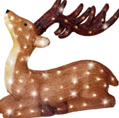 Lumineo kerstfiguur rendier liggend met verlichting 18 x 52 x 56 cm