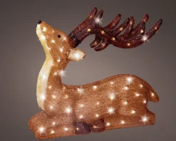 Lumineo kerstfiguur rendier liggend met verlichting 18 x 52 x 56 cm