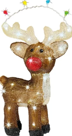 Lumineo kerstfiguur rendier met verlichting 17 x 33 x 47 cm