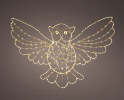 Lumineo kerstfiguur uil met verlichting 84 x 55 cm