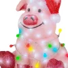 Lumineo kerstfiguur varken met verlichting 30 x 36,5 x 41 cm