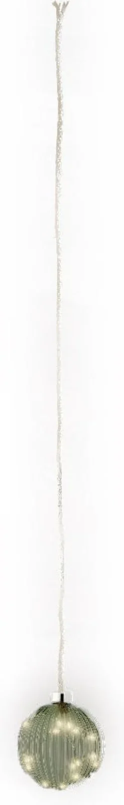 Lumineo kersthanger bal groen met verlichting D 10 cm
