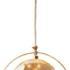 Lumineo kersthanger bal in ring oranje met verlichting D 26 cm