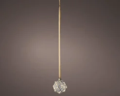 Lumineo kersthanger bal transparant met verlichting D 14 cm