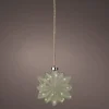 Lumineo kersthanger bloem groen met verlichting 8 x 19 x 19 cm