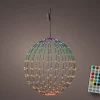 Lumineo kersthanger bol zwart met verlichting D 50 cm