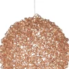 Lumineo kersthanger Curl bol koper met verlichting D 55 cm