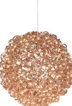 Lumineo kersthanger Curl bol koper met verlichting D 35 cm