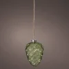 Lumineo kersthanger dennenappel groen met verlichting D 15 H 21 cm